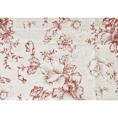 DA228 Red Printed on Ivory A Grade Pure Cotton Canvas Sofa/Cushion Cover Fabric (1Yard) Hongkong post tracking number