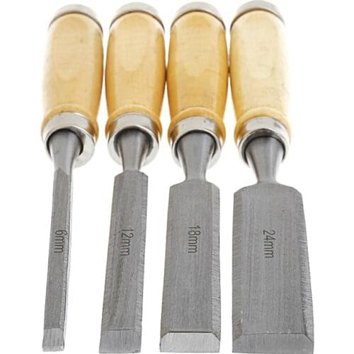 4Pcs/Set Wood Sculpture Flat Chisel DIY Woodworking Hand Tool 62KD