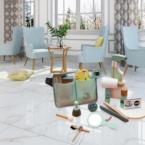 Wooden Pretend Play Toys Beauty Salon Set Pretend Play Stylist Hair Cutting Kit Hairdresser Toys for Girls Kids Birthday Gifts