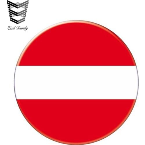 EARLFAMILY 13cm x 13cm Auto Moto Bike Suitcase Laptop Flag Round Austria Decal Reflective Car Sticker Waterproof 3D Car Styling