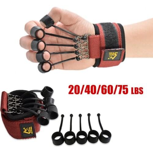 Finger Gripper Strength Trainer Fitness Sports Fingers Flexion Extension Training Device Resistance Band Hand Exercise 20-75 lbs