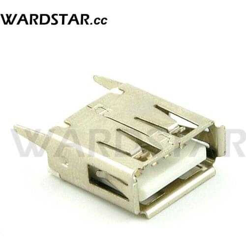 10Pcs USB Type A Female Socket 180 Degrees Vertical 4pins USB Interface