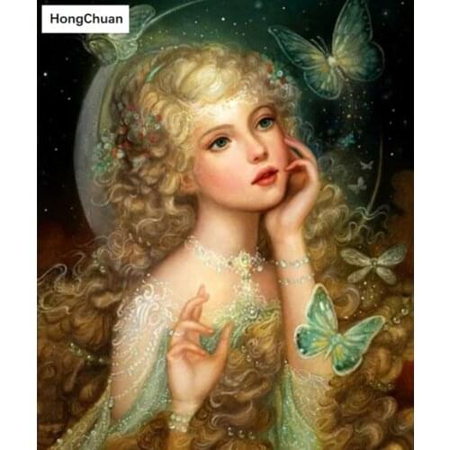 "Butterfly Girl" 5D DIY square/round diamond painting mosaic cross stitch handicraft home decoration mural gift fast delivery