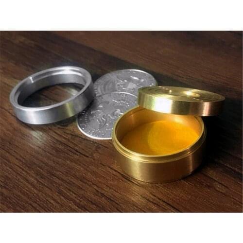 Duvivier Coin Box (Half Dollar) -Three In One Box Magic Tricks Magician Appear Vanish Coin Magia Close Up Illusion Props Gimmick