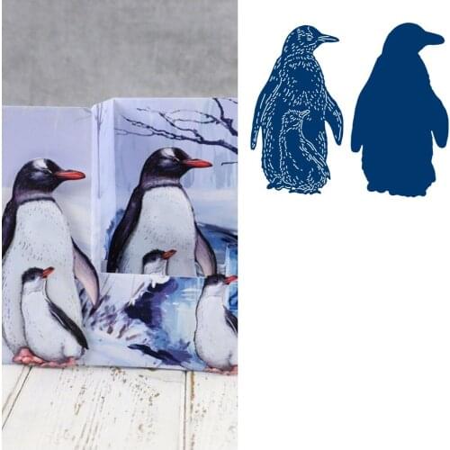 Penguins Metal Cutting Dies for DIY Scrapbooking Crafts Dies Cut Stencils Maker Photo Album Template Handmade Decoration 2021