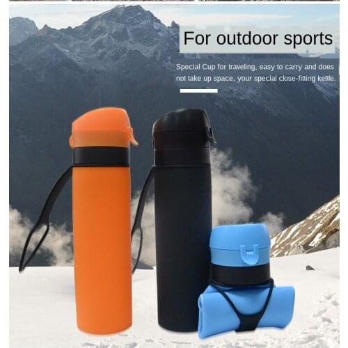 Fashionable Simple Carrying Bag Foldable Silicone Sports Water Cup Outdoor Sports Creative Practical Fall-resistant Water Cup