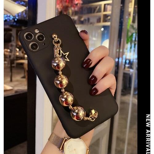 Fashion shiny Metal bracelet Soft leather Phone Case For apple iPhone 6 7 8 Plus X XS XR MAX 11 Pro 12 MiNi SE 2020 bling cover
