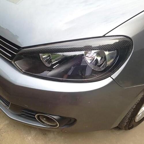Carbon Fiber Headlight Eyelids Eyebrows for 2009-2013 VW Volkswagen Golf 6 MK6