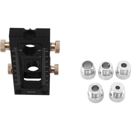 GanWei Woodworking Drill Guide Hole Puncher Locator 2 in 1 Doweling Jig for Connecting Installation Household Carpentry Tools