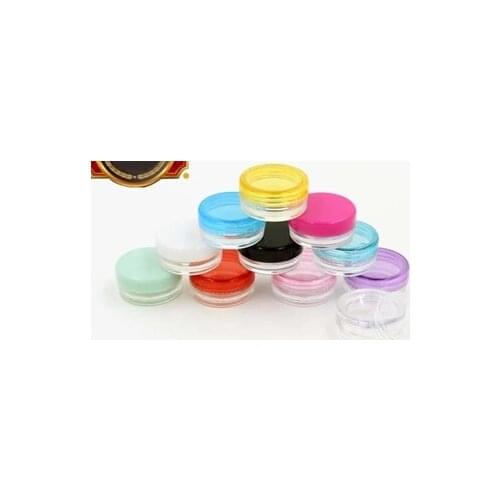Lot of 1000pcs 2g 0.07oz small cosmetic empty jar Cream Pot colorful caps mini sample container wholesale 2ml