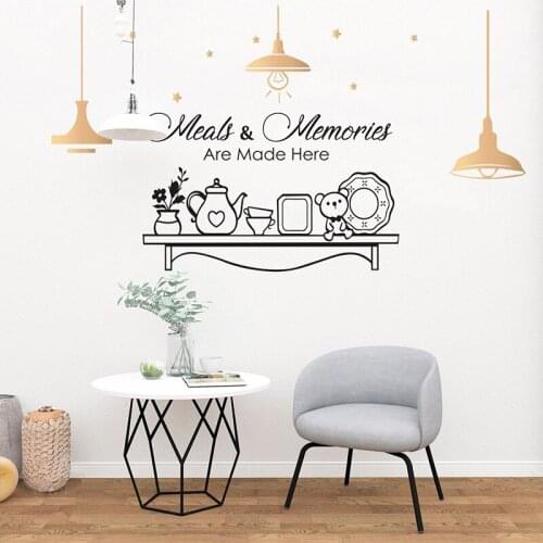 Meals and Memories quote Wall Sticker Vinyl Decals Kitchen Family Quote Remove Livingroom Decoration Art Poster ZX576