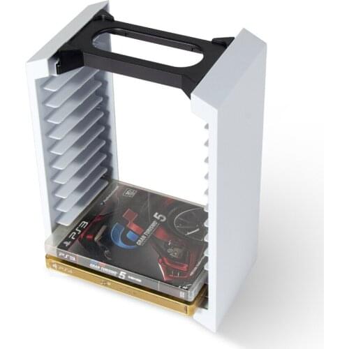 2020 Ps5 12-layer Game Optical Disk Cartridge Dish Rack Single-layer Storage Box Bracket New Playstation 5 Elite White ABS