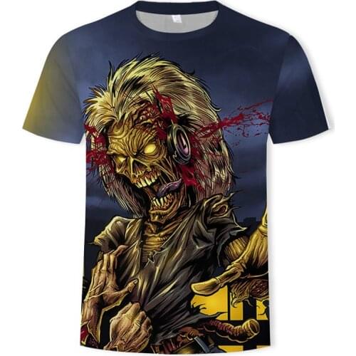 Retro Heavy Metal Music Cool Classic Rock Band Skull head t-shirts Fashion Rocksir T Shirt Men 3D T-Shirt DJ Tshirt Mens Shirt