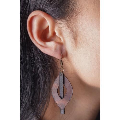 Handmade Genuine Leather Earrings Fashion Authentic Women Jewellery Accessory Stylish Desing High Quality Gift - ES-9021