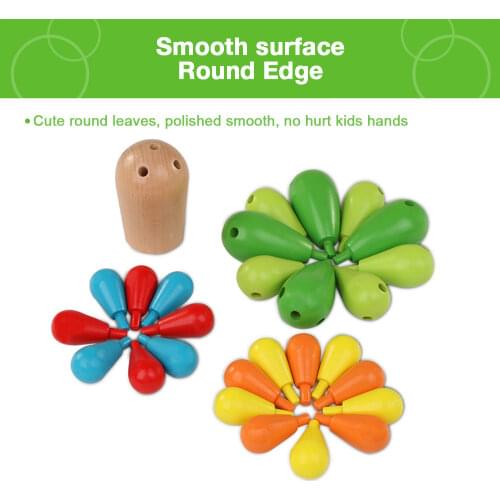 DIY Creative Wooden toy for Kids Cactus Building Toy Set 28 Blocks Playset Girl Boy Educational Toys