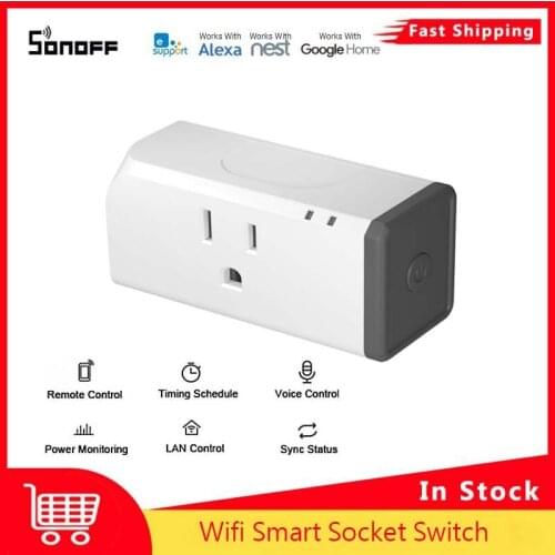 SONOFF S31 US 15A Plug Wifi Smart Socket Switch Remote Control via eWeLink Smart Home Support Google Home Alexa