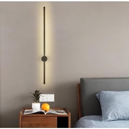Modern LED Wall Lamp Long Hanging Lights Simple Nordic Living Room Sofa Background Wall Light Bedroom Bedside Floor Lamp