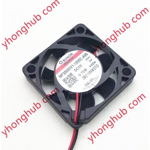 SUNON MF30060V1-1000C-A99 Server Cooling Fan DC 5V 0.72W 30x30x6mm 2-wire