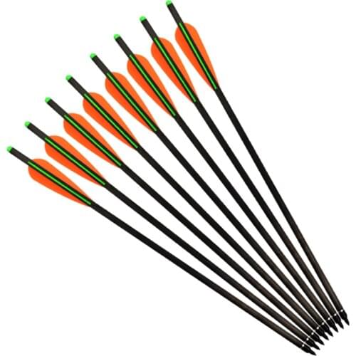 12Pcs Carbon Crossbow Bolts 16" 18" 20" 22" Shaft 4" Plastic Vane 125 Grain Field Point Archery Bow Hunting Free Shipping