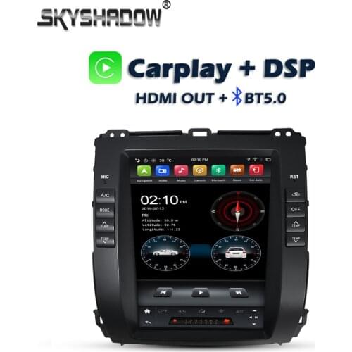 Vertical Tesla Carplay PX6 Car DVD Player DSP IPS Android 9.0 4G +64G Wifi RADIO GPS For Toyota Prado 120 2002-2009 Lexus GX470