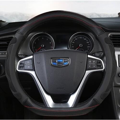 D Type Car Steering Wheel Cover Wrap For Geely Atlas 2016 - 2021 Coolray I 2020 2021 Emgrand 7 2018 - 2021 Emgrand GT 2015- 2021