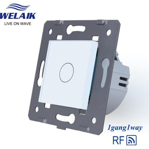 WELAIK EU Glass-Panel Wall-Switch Remote-Control Touch-Switch DIY-Parts-Screen Wall-Light-Switch 1gang-1way AC250V-A913W
