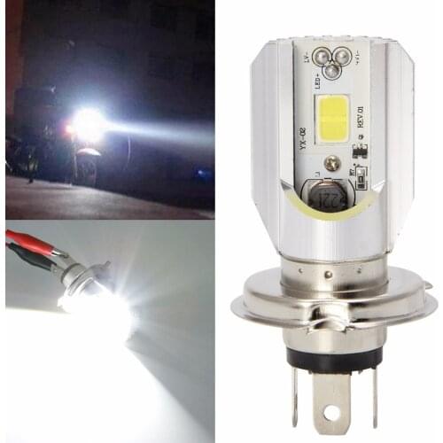 1Pc COB H4 LED Hi/Lo Beam Motorcycle Headlight Front Light Bulb Lamp White