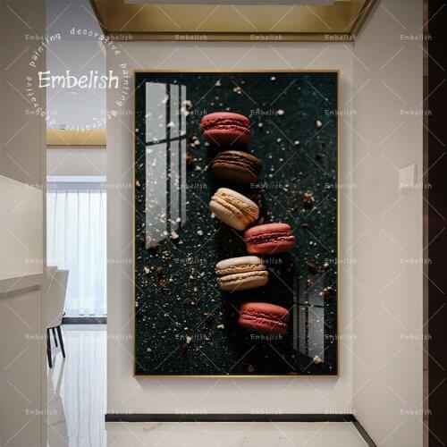 1 Pieces Colorful Macaron Cookies Kitchen Home Decor Pictures For Living Room Artworks Wall Art Posters HD Canvas Paintings