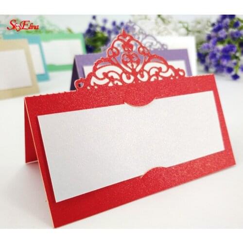 10/50pcs 9x9cm table Card Wedding Sign-in Table Pink White Card Laser Hollow Seat Card place Invitation card 5z