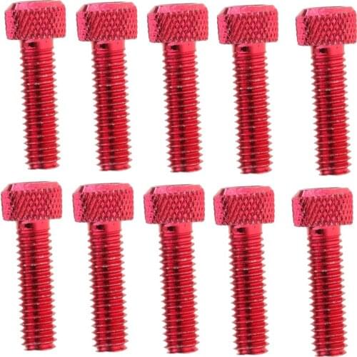 10 Pieces M6 x 20mm Pitch Alloy Aluminum Steel Hex Bolt Socket Head Cap Screw Red