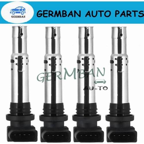 4pcs OEM# 036905715F 036905715A 036905715C Ignition Coil For VW Golf Jetta Caddy Beetle Polo Audi1 A3 1.6FSI Skoda Leon Ibiza