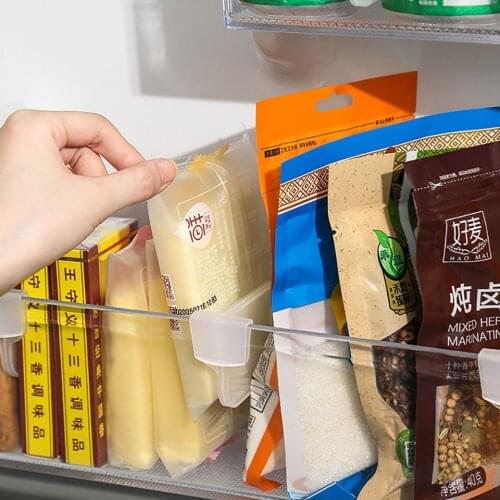 4pcs/set Refrigerator Partition Divider Storage Rack Freely Adjustable Partition Board for Fridge Refrigerator Drawer Organizer