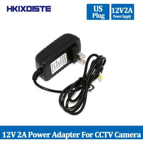 HKIXDISTE AC DC Adapter DC 12V 2A AC 100-240V Converter Adapter Charger Power Supply US Plug Black Wholesale Free Shipping