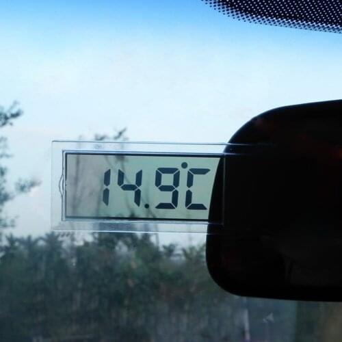 Car LCD Digital Clock Thermometer Auto Window Outdoor Energy-saving Smart Number Display Temperature Instruments Accessories