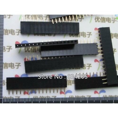 Free shipping 2.54mm 1*16P female header single row needle