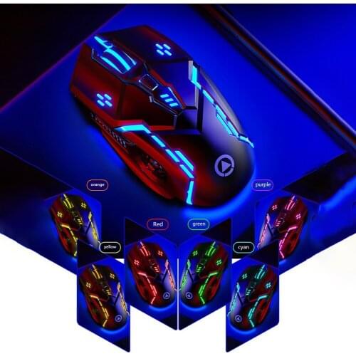 Silent/Sound USB Wired 6-Buttons 3200DPI Adjustable Light Gaming Mouse for PC Computer Mouse Accessory With Backlight For Laptop