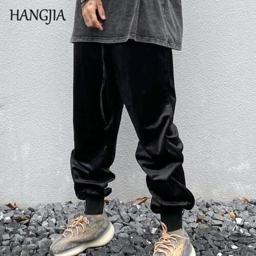 Khaki Velvet Joggers Pants Harajuku Black Velour Pant Baggy Mens Fashionable Male Women Running Gym Sweat Pants Loose Casual