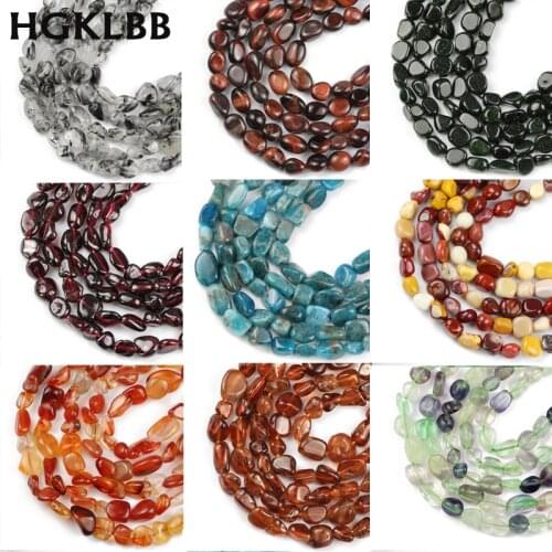 HGKLBB 4-8mm Natural Irregular Amazonite Quartz Opal Beads Garnet Stone Spacer Beads For Jewelry Making Diy Bracelet 15Inches