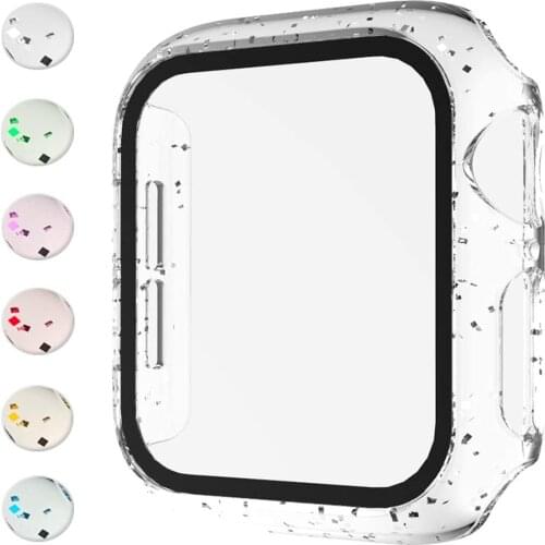 Watch Cover Case for Apple Watch 6/5/4 40MM/44MM PC Bumper with Glass Protector Film for iwatch Series 6 accessories