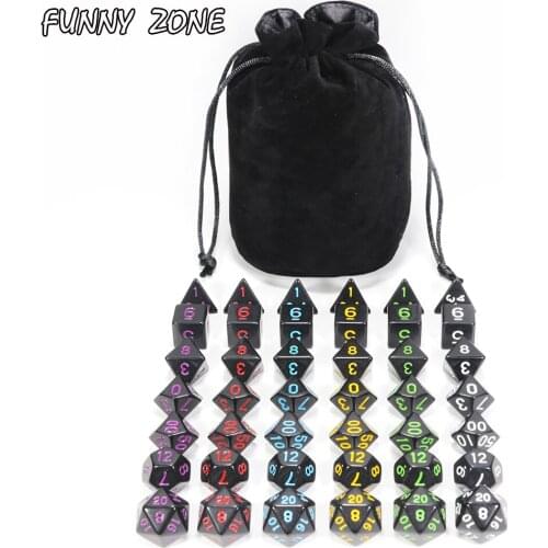 DND Dice, 42 Pieces Polyhedral Dice Color Polyhedral Dice Complete with for RPG DND D20 D12 D10 D8 D4