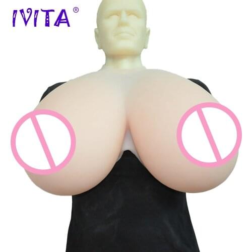 IVITA Realistic Silicone Breast Forms Huge Fake Boobs Shemale Transgender Drag Queen For Crossdressers Silicon Soft Breasts