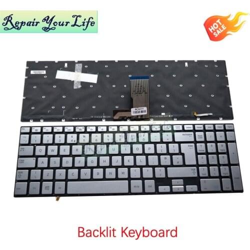 New For Samsung NP880Z5E 770Z5E 780Z5E 870Z5E 670Z5E 670Z5E 870Z5G UK English keyboard with backlit Silver dropshipping