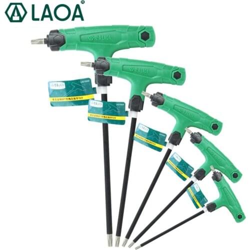LAOA "T " Handle Plum Screwdriver S2 Emery Plum Wrenches Tools With Rubber Handle