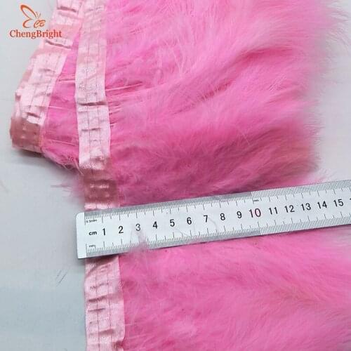 ChengBright Hot 10Yards Turkey Feathers Trim Cloth Sideband Chicken Pheasant Feather Trims Clothing Wedding Feather Ribbon