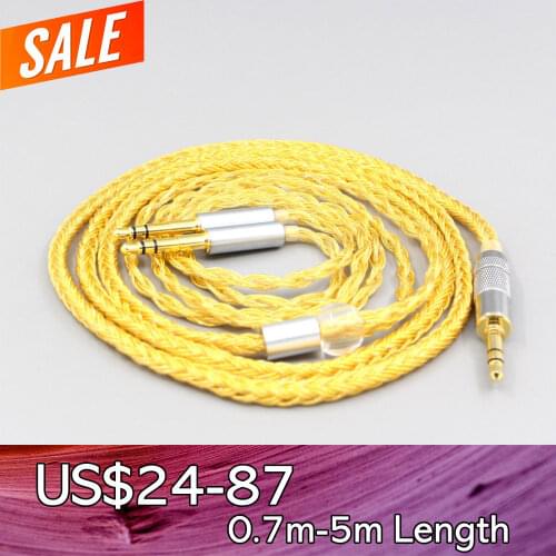 LN007394 16 Core OCC Gold Plated Braided Earphone Cable For Hifiman Sundara Ananda HE1000se HE6se he400 Arya 3.5mm Pin Headphone