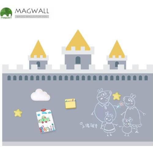 Magnetic double-layer UV printed Castle shape children wallpaper colodul dust free writing board