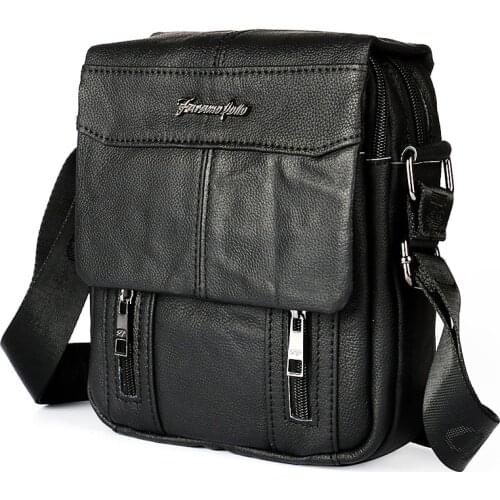 Ruil Fashion Top Quality Genuine Leather Soft Handle Messenger Men Crossbody Satchel Business Shoulder Bags Briefcase Handbags