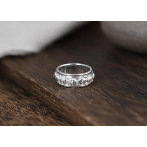 Real 925 STERLING SILVER skull Mens Jewelry punk biker Ring rings jewelry A4977