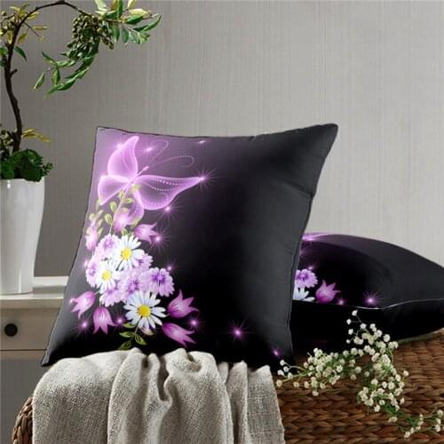 Black Print Pillow Cover Sofa Cushion Cover Fashion Printing Sofa Chair Pillow Cover Bed Pillow Cover Home Decoration