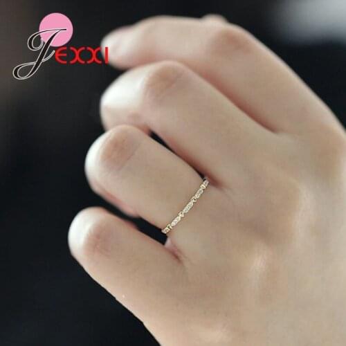 New Arrival 925 Sterling Silver Thin Finger Rings Women Girls Lovely Heart Rings For Wedding Engagement Party Jewelry